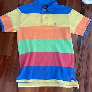 Colorful polo 100% cotton dress shirt